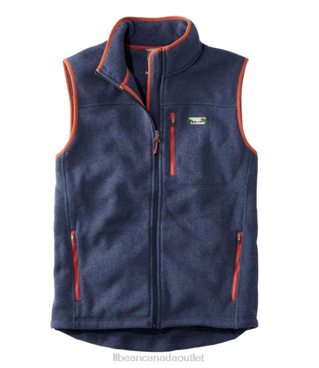 Outerwear Bright Navy/Red Ochre H8XZ5877 Sweater Fleece Vest Men L.L.Bean