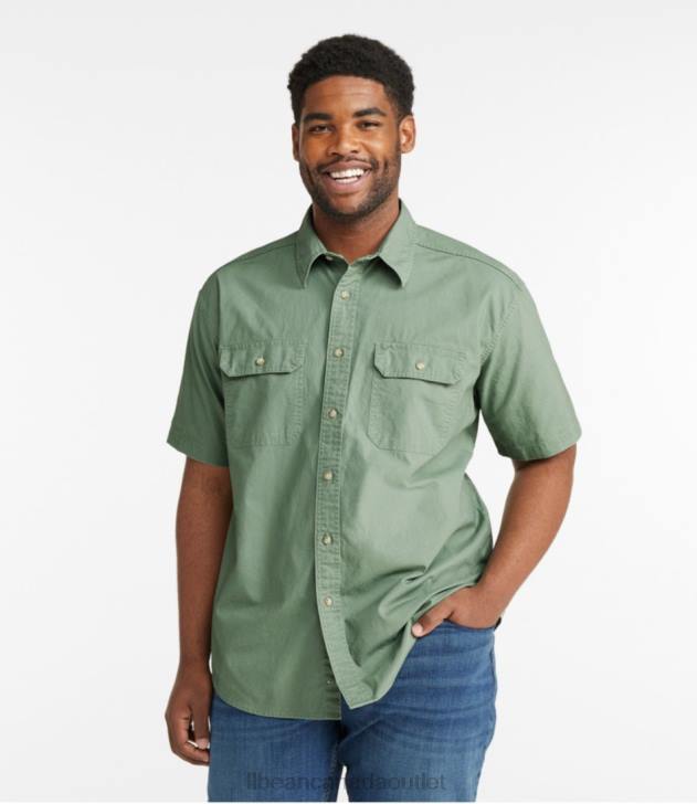 Clothing Bay Leaf H8XZ6629 Sunwashed Canvas Shirt Men L.L.Bean