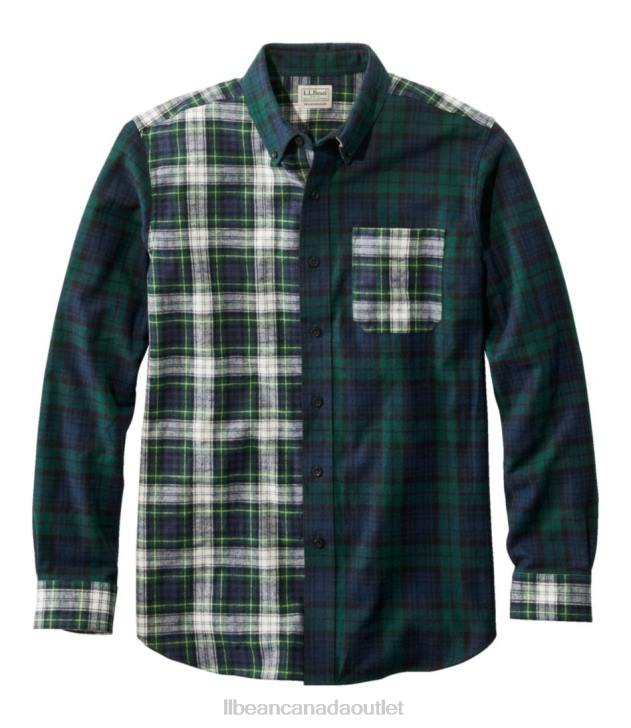 Clothing Black Watch Patchwork H8XZ2962 Scotch Plaid Flannel Shirt Men L.L.Bean