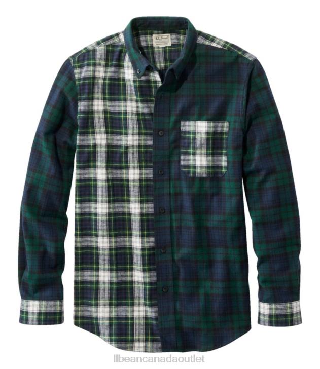 Clothing Black Watch Patchwork H8XZ3281 Scotch Plaid Flannel Shirt Men L.L.Bean