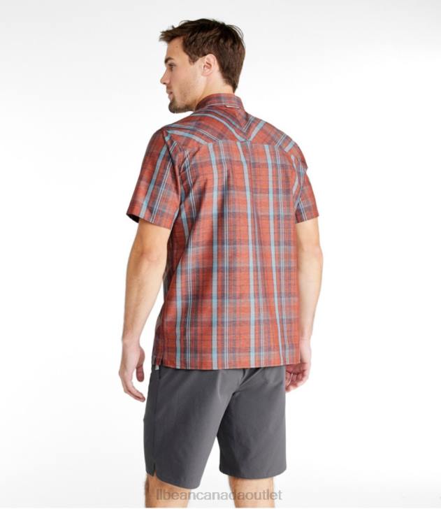 Clothing Dark Lagoon/Dark Barley H8XZ7031 SunSmart Cool Weave Shirt Short-Sleeve Men L.L.Bean