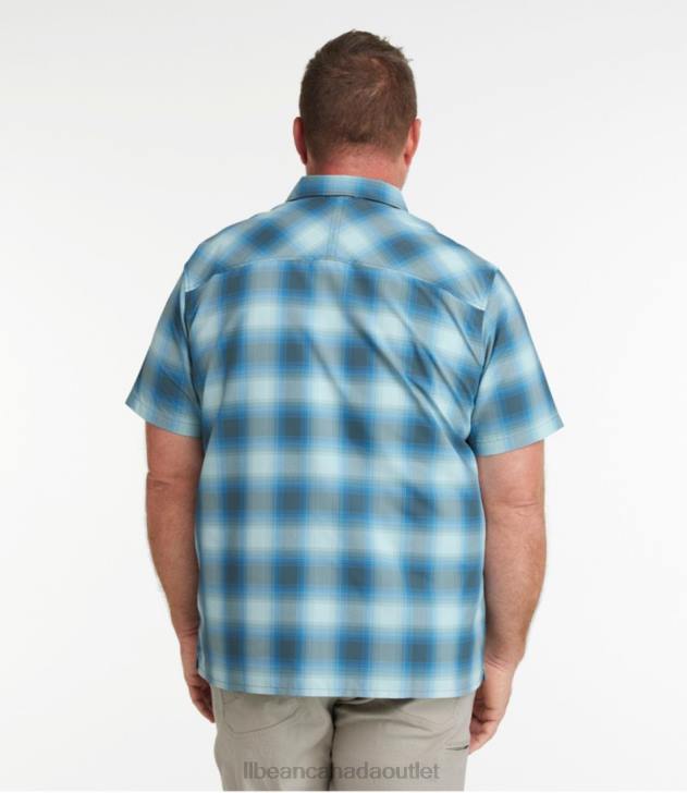 Clothing Dark Lagoon/Dark Barley H8XZ7031 SunSmart Cool Weave Shirt Short-Sleeve Men L.L.Bean