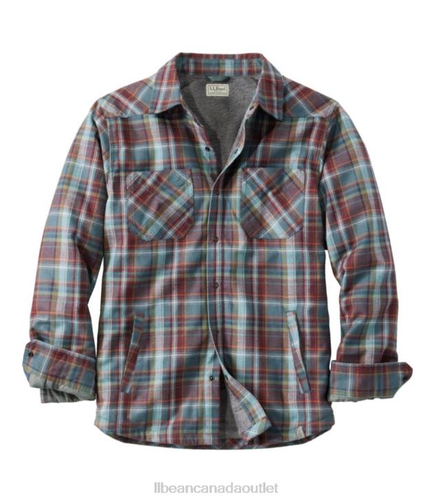 Clothing Deep Wine/Rangeley Blue H8XZ753 Katahdin Performance Flannel Shirt-Jacket Men L.L.Bean