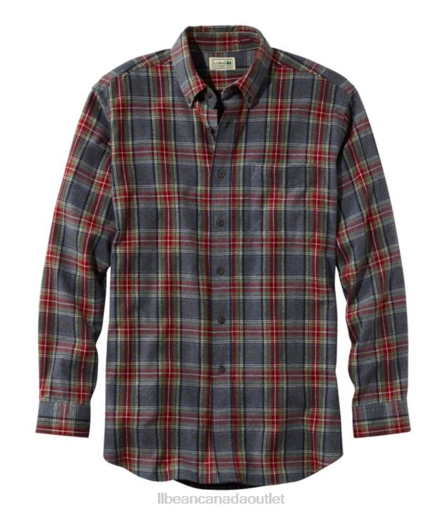 Clothing Grey Stewart H8XZ4930 Scotch Plaid Flannel Shirt Men L.L.Bean