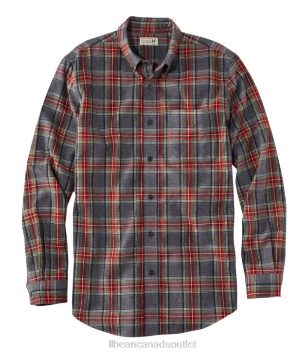 Clothing Grey Stewart H8XZ5880 Scotch Plaid Flannel Shirt Men L.L.Bean
