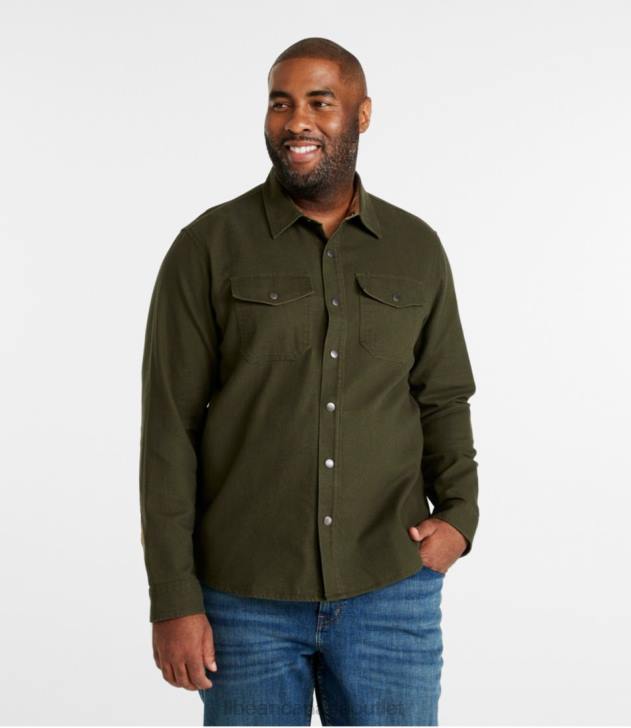 Clothing Loden H8XZ724 Signature Rugged Soft Twill Shirt Men L.L.Bean