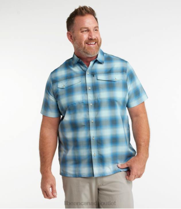 Clothing Russet Clay/Sea Green H8XZ5010 SunSmart Cool Weave Shirt Short-Sleeve Men L.L.Bean