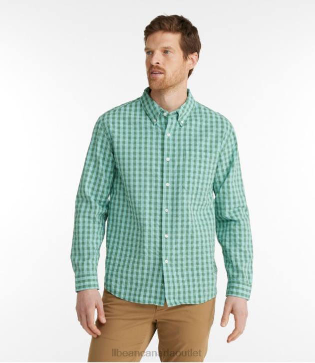 Clothing True Navy H8XZ4767 Organic Cotton Seersucker Shirt Men L.L.Bean
