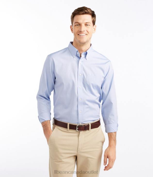 Clothing Blue H8XZ727 Wrinkle-Free Pinpoint Oxford Cloth Shirt Men L.L.Bean