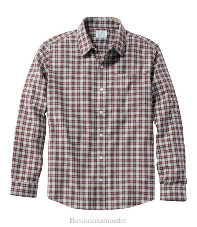 Clothing Currant H8XZ4784 Wrinkle-Free Ultrasoft Brushed Cotton Shirt Men L.L.Bean