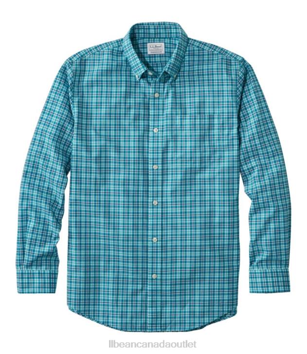 Clothing Deep Turquoise H8XZ6456 Wrinkle-Free Kennebunk Sport Shirt Men L.L.Bean