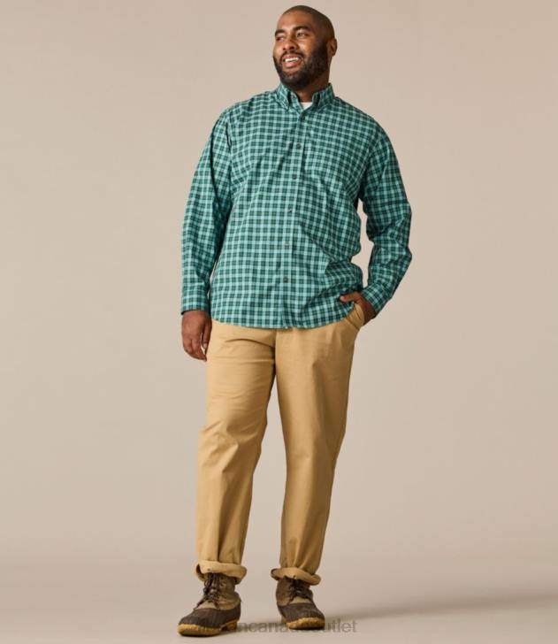 Clothing Deep Turquoise H8XZ6456 Wrinkle-Free Kennebunk Sport Shirt Men L.L.Bean