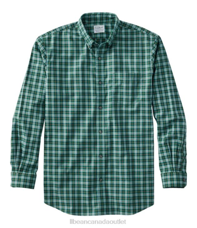 Clothing Emerald Spruce H8XZ4644 Wrinkle-Free Kennebunk Sport Shirt Men L.L.Bean