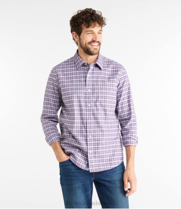 Clothing Peak Orange H8XZ6960 Wrinkle-Free Ultrasoft Brushed Cotton Shirt Men L.L.Bean