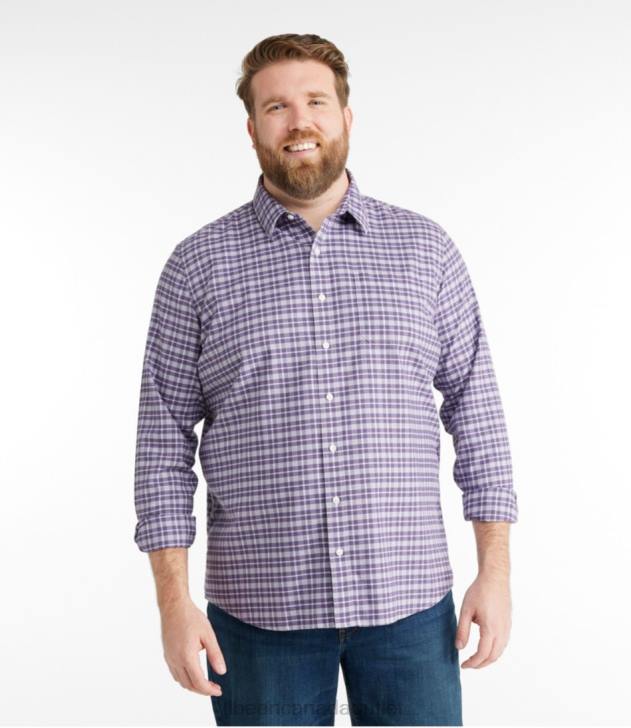 Clothing Peak Orange H8XZ6960 Wrinkle-Free Ultrasoft Brushed Cotton Shirt Men L.L.Bean