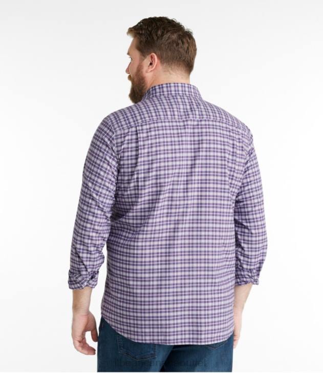 Clothing Peak Orange H8XZ6960 Wrinkle-Free Ultrasoft Brushed Cotton Shirt Men L.L.Bean