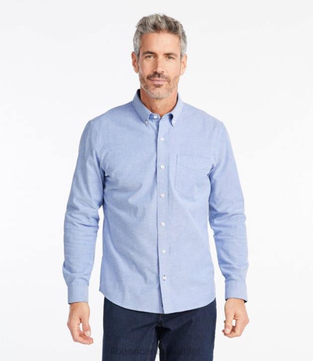 Clothing White H8XZ3308 Comfort Stretch Oxford Shirt Men L.L.Bean