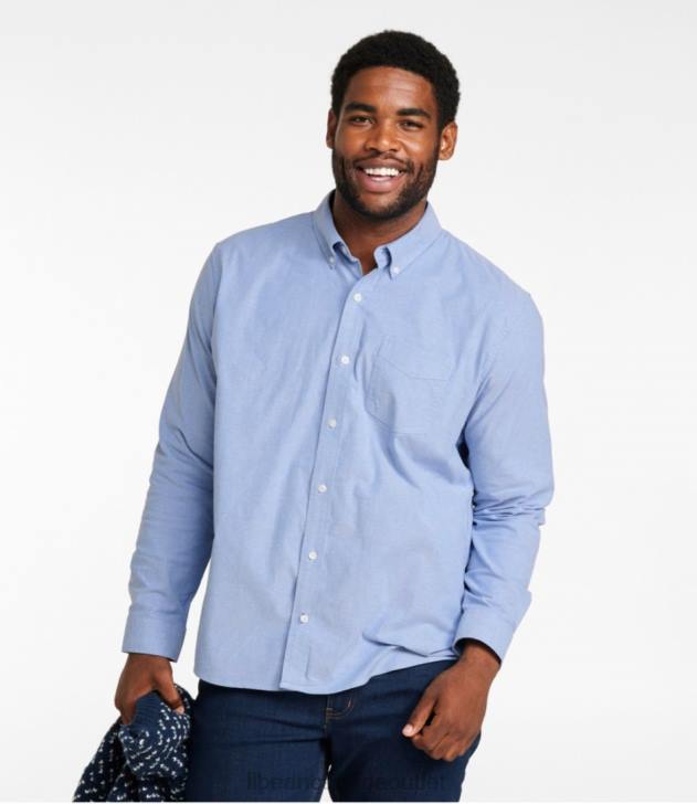 Clothing White H8XZ3308 Comfort Stretch Oxford Shirt Men L.L.Bean