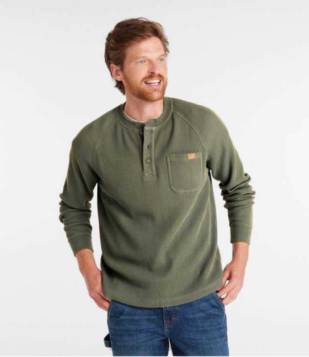 Clothing Barley H8XZ497 BeanBuilt Waffle Henley Men L.L.Bean