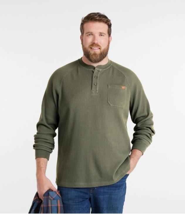 Clothing Barley H8XZ497 BeanBuilt Waffle Henley Men L.L.Bean
