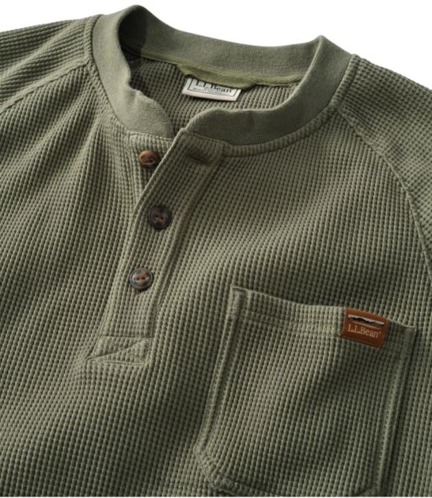 Clothing Barley H8XZ497 BeanBuilt Waffle Henley Men L.L.Bean
