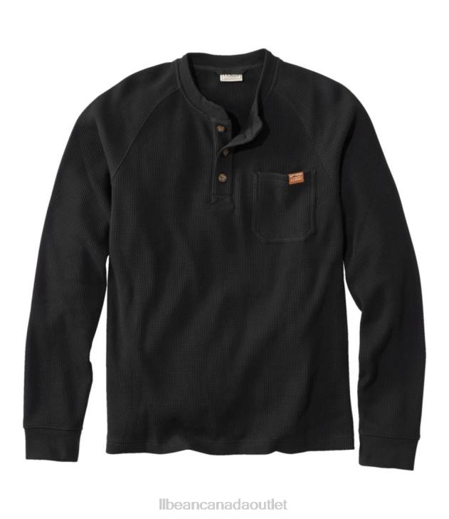 Clothing Midnight Black H8XZ7301 BeanBuilt Waffle Henley Men L.L.Bean