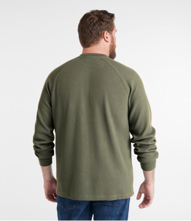 Clothing Silver Birch Heather H8XZ4926 BeanBuilt Waffle Henley Men L.L.Bean