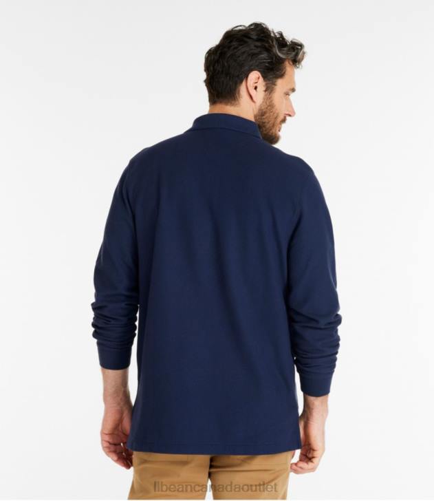 Clothing Classic Navy H8XZ251 Premium Polo Men L.L.Bean x Double L