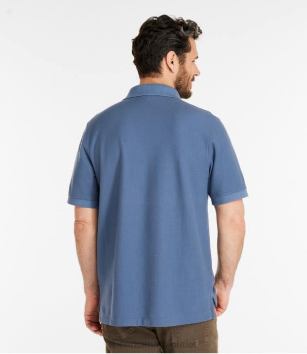 Clothing Deep Sapphire H8XZ6407 Premium Polo Banded Men L.L.Bean x Double L