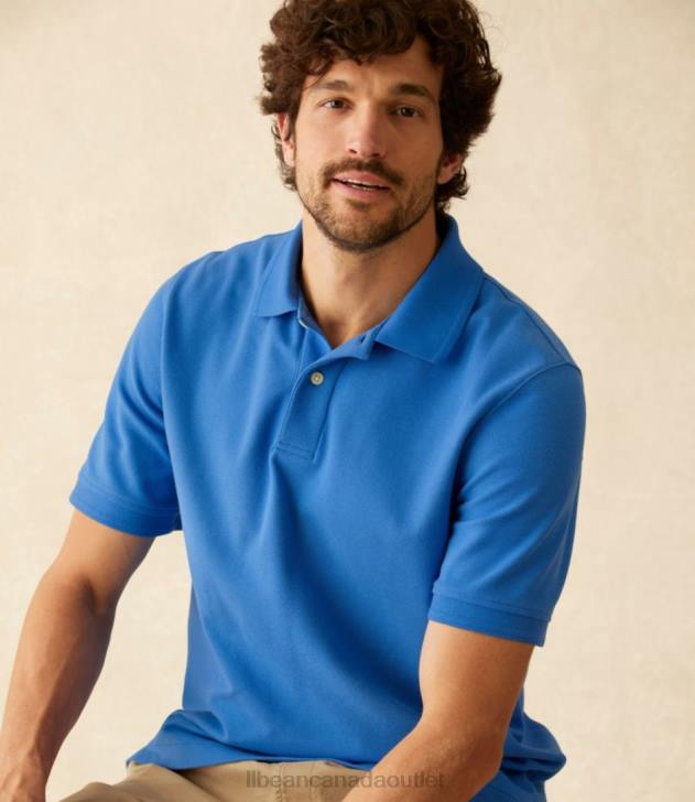 Clothing Deep Sapphire H8XZ6407 Premium Polo Banded Men L.L.Bean x Double L