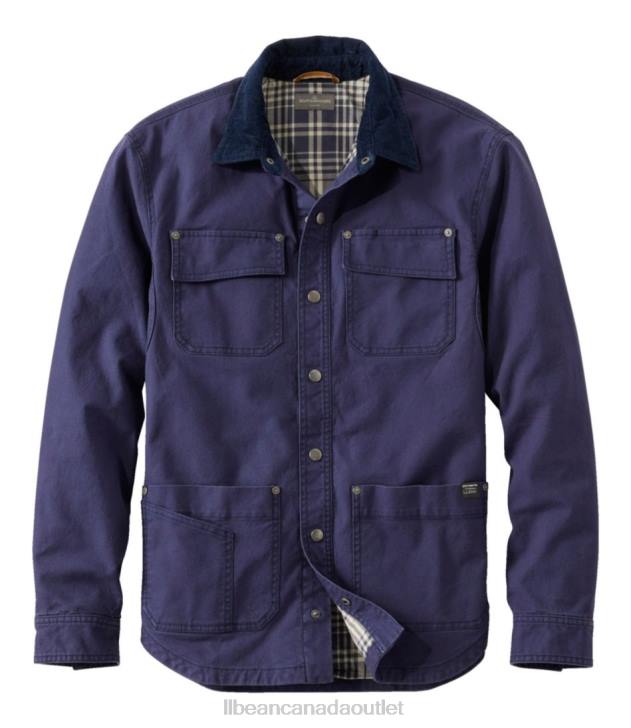 Clothing Darkest Navy H8XZ3515 Signature Lined Canvas Shirt Jac Men L.L.Bean