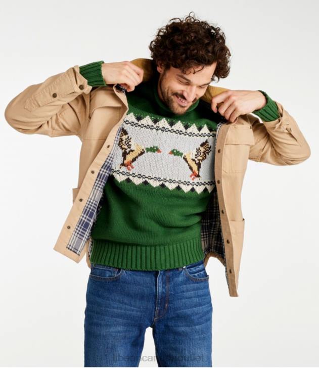 Clothing Light Hickory H8XZ712 Signature Lined Canvas Shirt Jac Men L.L.Bean