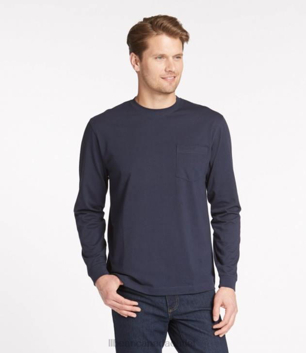 Clothing Black Forest Green H8XZ6511 Carefree Unshrinkable Tee with Pocket Men L.L.Bean