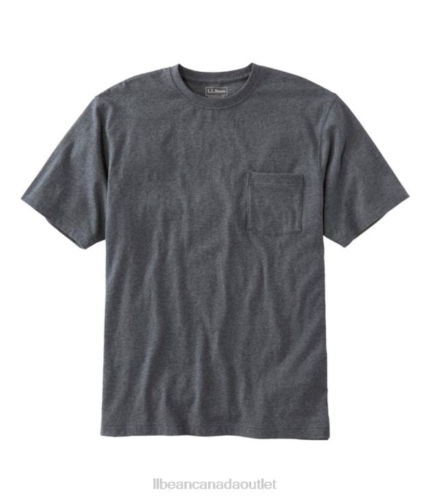 Clothing Charcoal Heather H8XZ2955 Carefree Unshrinkable Tee with Pocket Men L.L.Bean