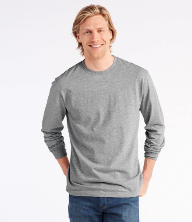 Clothing Gray Heather H8XZ6439 Carefree Unshrinkable Tee Men L.L.Bean