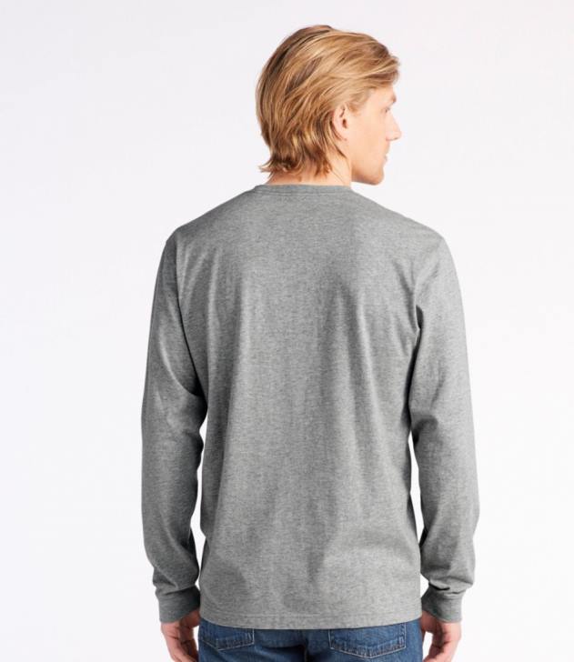 Clothing Gray Heather H8XZ6439 Carefree Unshrinkable Tee Men L.L.Bean