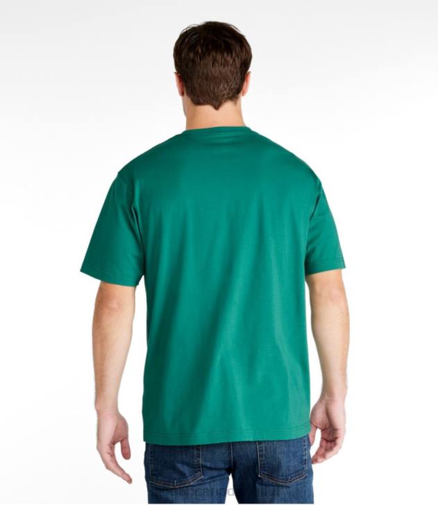 Clothing Marine Blue Logo H8XZ6479 Carefree Unshrinkable Tee Men L.L.Bean