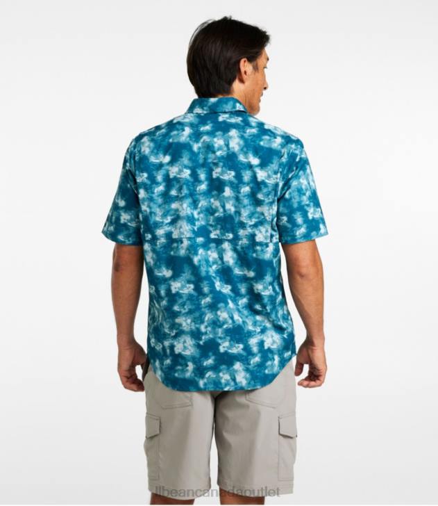 Clothing Soft Blue Fish Print H8XZ368 Tropicwear Shirt Men L.L.Bean