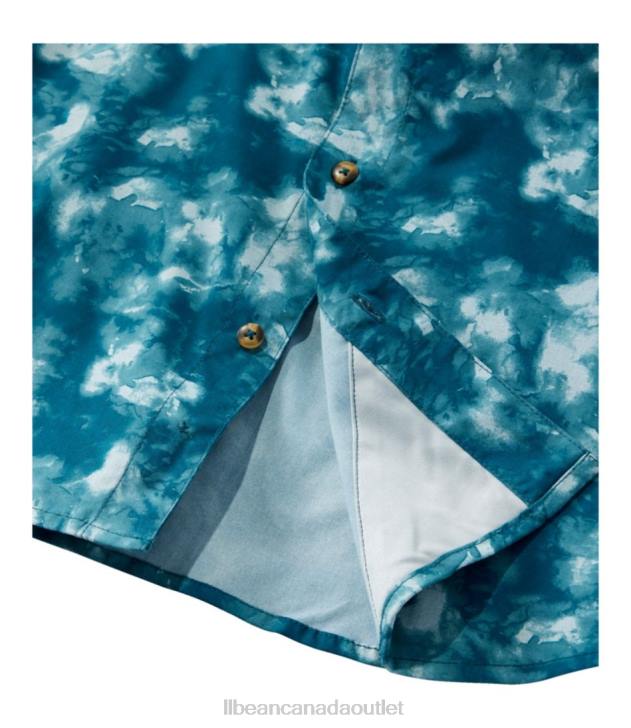 Clothing Soft Blue Fish Print H8XZ368 Tropicwear Shirt Men L.L.Bean