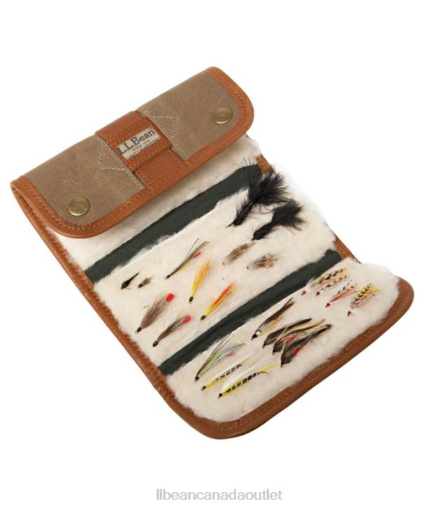 Fishing Khaki Brown H8XZ1542 Maine Guide Waxed-Canvas Fly Wallet Unisex L.L.Bean