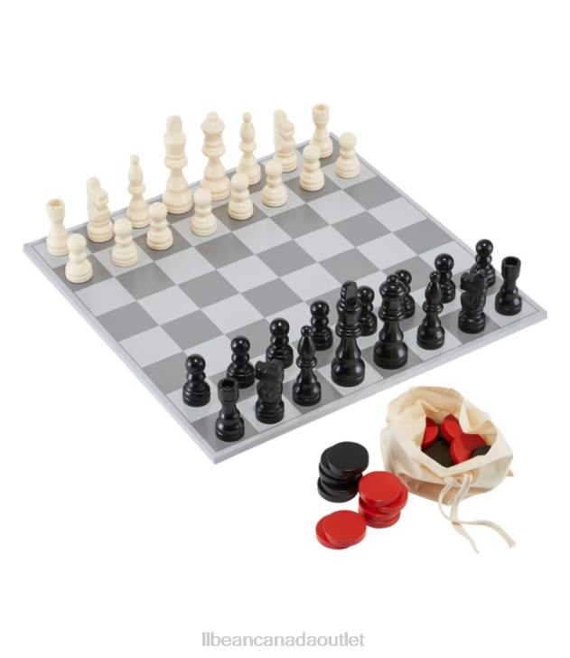 Games & Recreation Multi Color H8XZ1632 Jumbo Checkers and Chess Unisex L.L.Bean