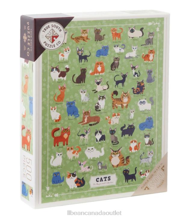 Games & Recreation Multi H8XZ2062 Illustrated Cats Puzzle Unisex L.L.Bean