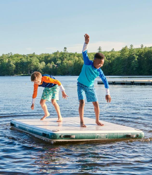 Games & Recreation Gray Pebble/Spruce H8XZ1262 Inflatable Swim Dock Unisex L.L.Bean