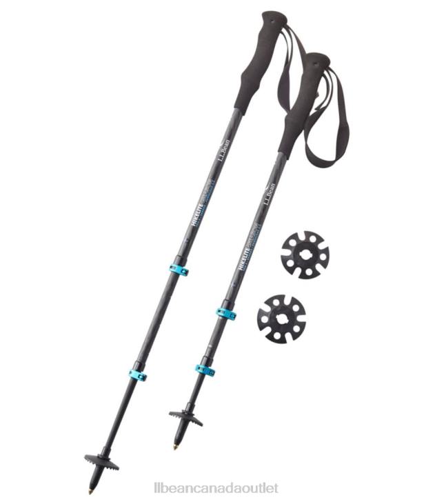 Outdoor Equipment Carbon Matte/Blue Transparent H8XZ1411 Hikelite 4 Season Carbon Compact Hiking Poles Unisex L.L.Bean