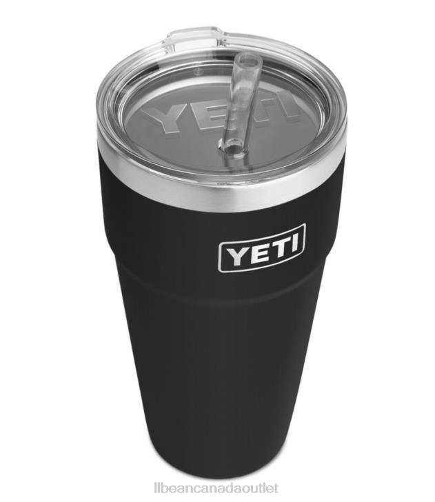 Outdoor Accessories Black H8XZ6166 Yeti Rambler Stackable Cup with Straw Unisex L.L.Bean