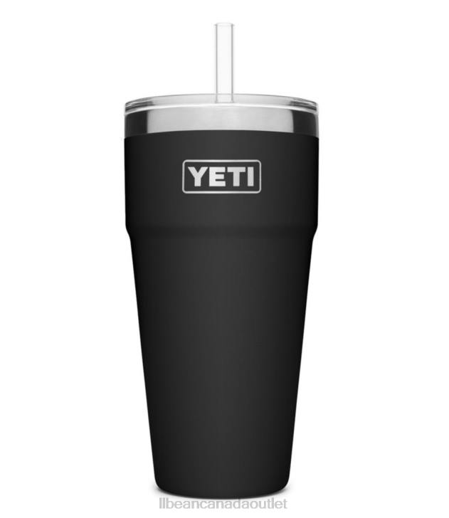 Outdoor Accessories Black H8XZ6166 Yeti Rambler Stackable Cup with Straw Unisex L.L.Bean