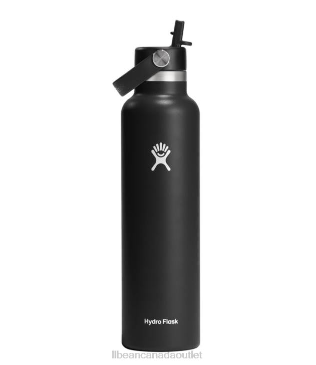 Outdoor Accessories Black H8XZ6175 Hydro Flask Standard Mouth Water Bottle with Flex Straw Cap Unisex L.L.Bean
