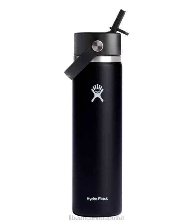 Outdoor Accessories Black H8XZ6734 Hydro Flask Wide Mouth Water Bottle with Flex Straw Cap Unisex L.L.Bean