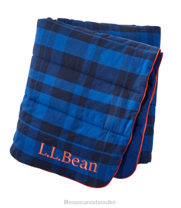 Outdoor Equipment Indigo Ink Plaid H8XZ1235 Flannel Camp Blanket Unisex L.L.Bean