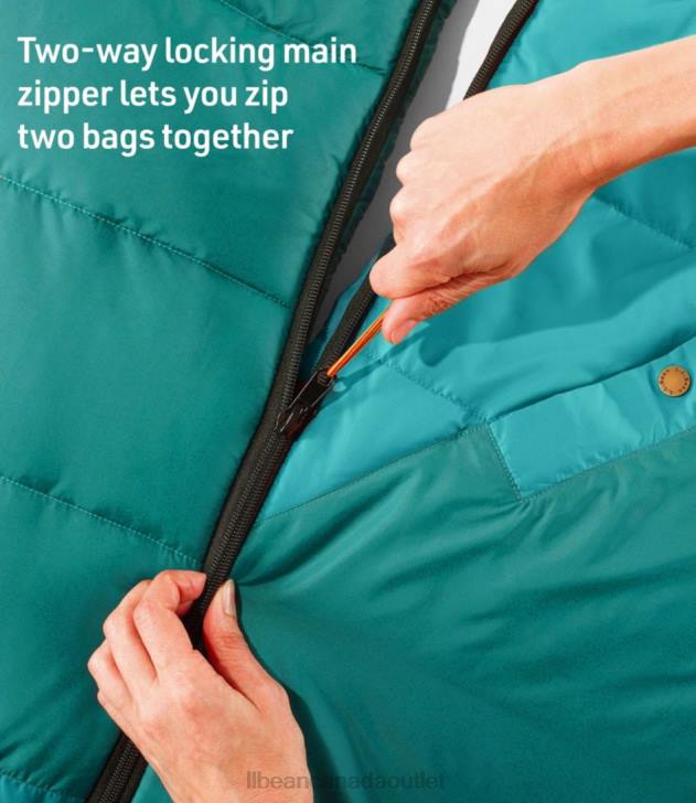 Outdoor Equipment Warm Teal/Blue Green H8XZ1355 Mountain Classic Camp Sleeping Bag Unisex L.L.Bean